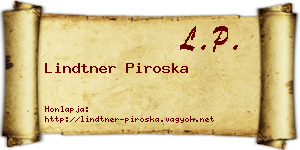 Lindtner Piroska névjegykártya